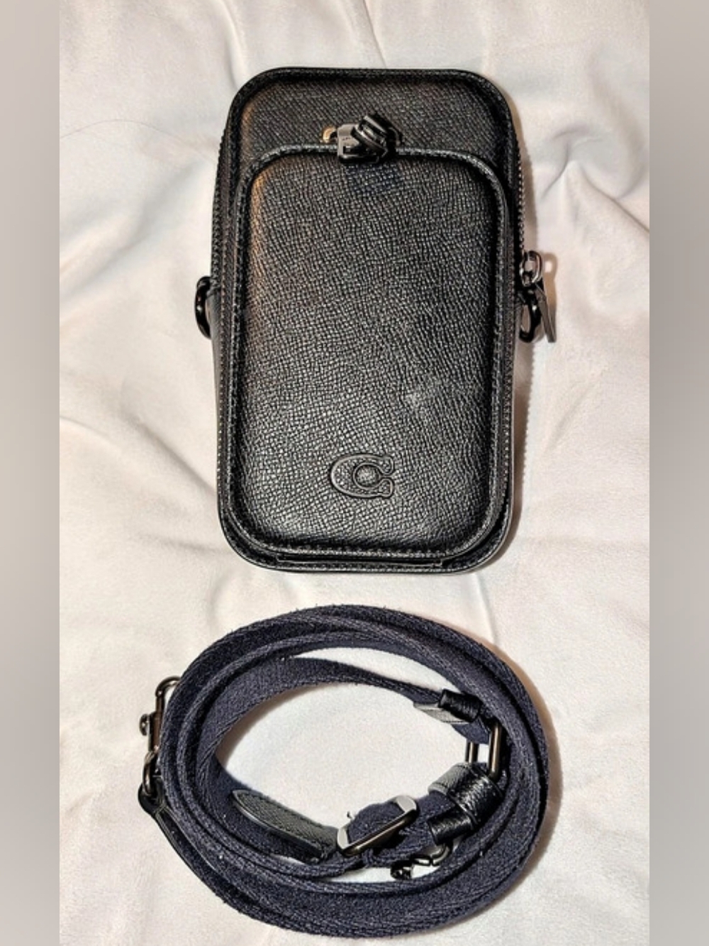 Coach Phone Crossbody Bag CP272 Crossgrain Leather Black VGC